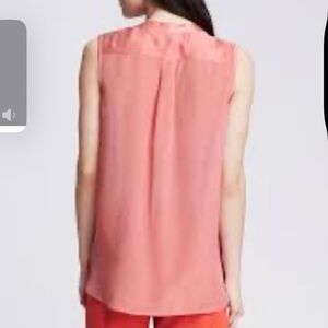 [S/P]Banana Republic 100 Silk Sleeveless V Neck Blush /Satin Pink Blouse